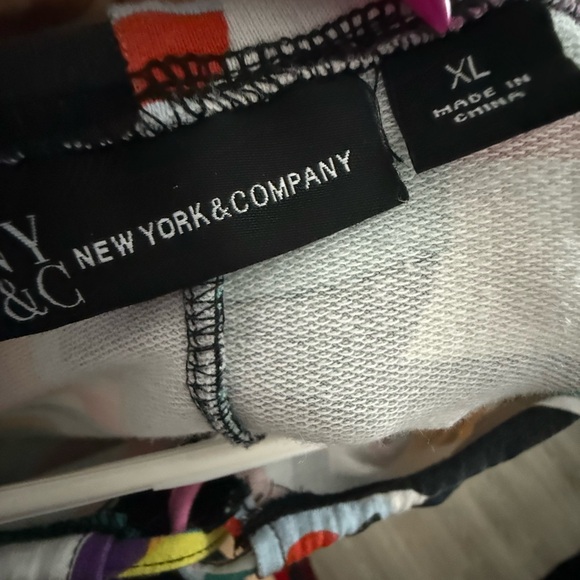 NY & Company Colorful Y2K Geometric Zip Front Sweatshirt Jacket Sz XL - Picture 5 of 6